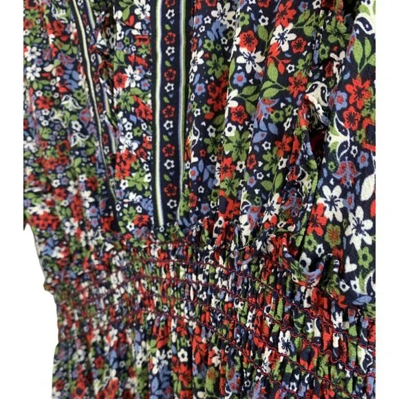 Max Studio Womens Floral Smock Granny Maxi Dress Size M Ditsy 8048 NWT Tiered - Picture 13 of 13
